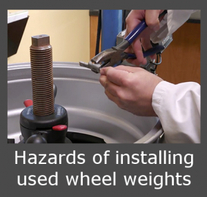 hazards of installing used wheel weights