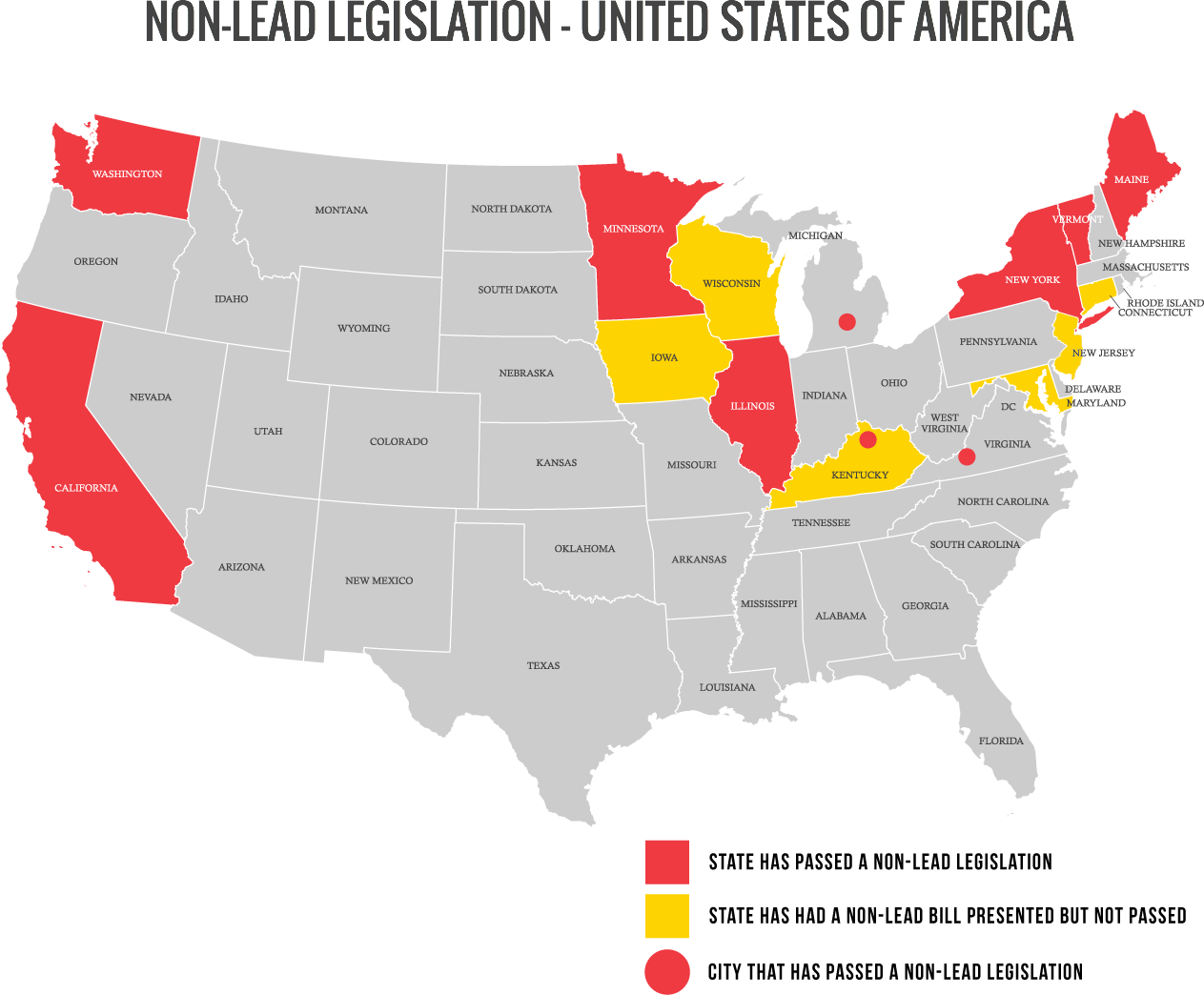 Lead Legislation Plombco - Non Lead Map NON LEAD LEGISLATION 